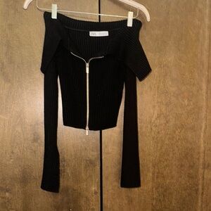 Zara Black Off-Shoulder Sweater